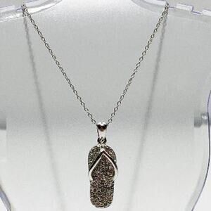 Sandal Charm Silver Chain Necklace